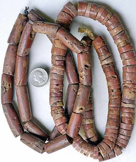 Bauxite beads, Ghana - tubular or rondelle shape
