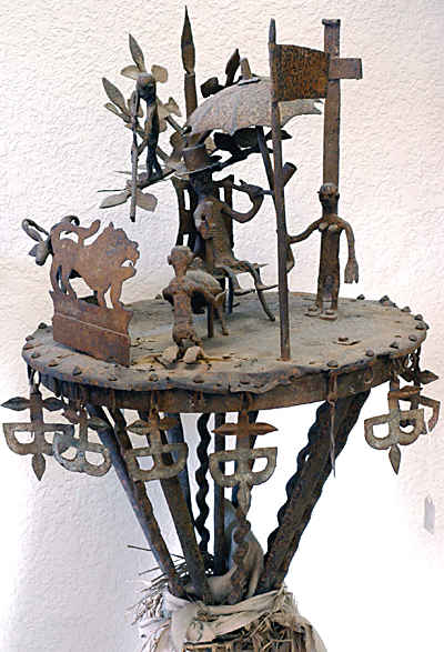 Fon Asen Reliquary Altar on metal stand, Benin Republic