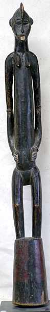 Senufo rhythm pounder on metal stand, Ivory Coast